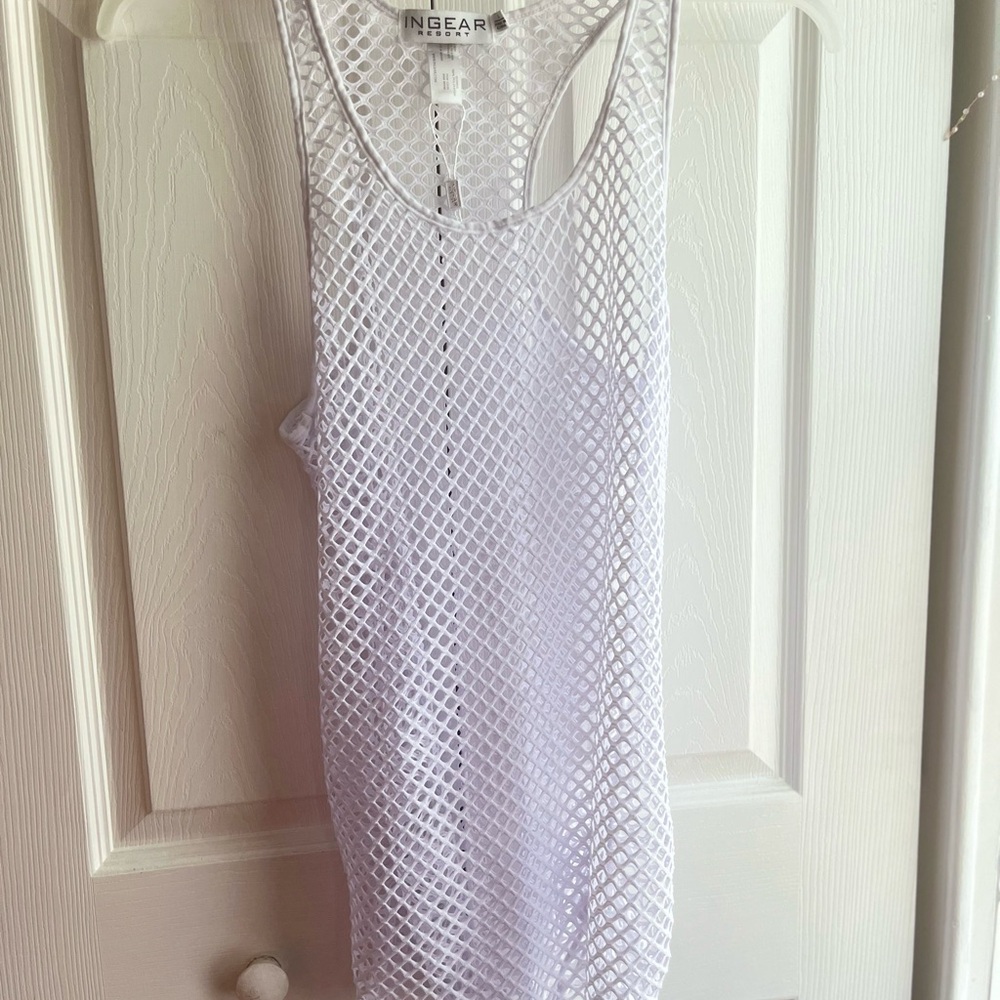 Ingear White Mesh Swim Coverup